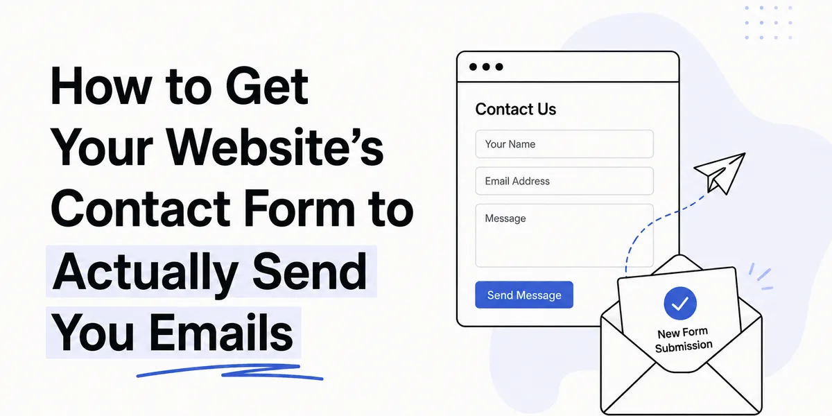 A contact form sending an email notification